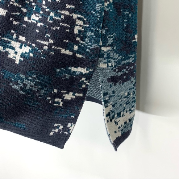 Marla Wynne Pixelated Abstract Sleeveless Knit Tank Slit Hem Crew To Scoop Neck - Picture 12 of 16